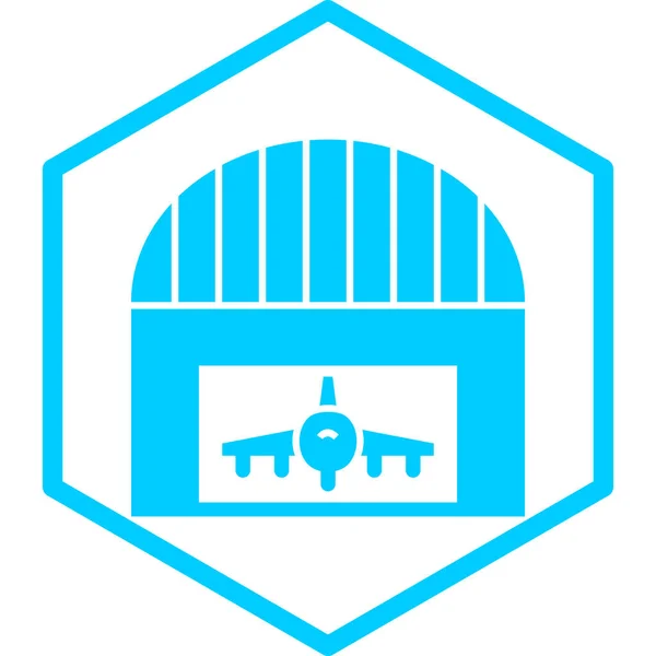 Ikona Hangar Wektor Ilustracja Prosta Konstrukcja — Wektor stockowy