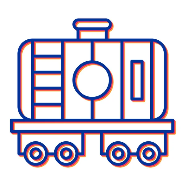 Beyaz Arka Planda Izole Edilmiş Demiryolu Tankının Çizgisi Çizimi Vektör — Stok Vektör