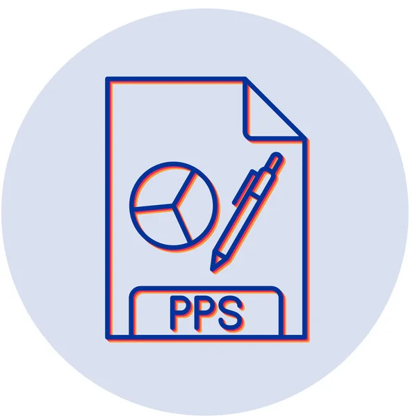 Ppsファイル形式のアイコンのベクトルイラスト — ストックベクタ