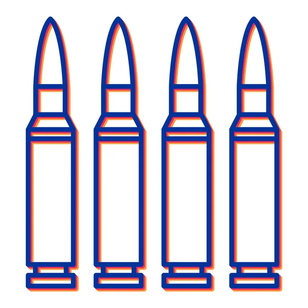 Ligne Noire Icône Bullet Isolé Sur Fond Blanc Illustration Vectorielle — Image vectorielle
