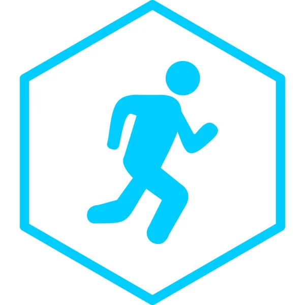 Hombre Corriendo Icono Web Ilustración Simple — Vector de stock