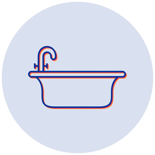 Bañera Icono Web Diseño Simple — Archivo Imágenes Vectoriales