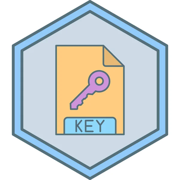 Key File Format Icoon Vector Illustratie — Stockvector