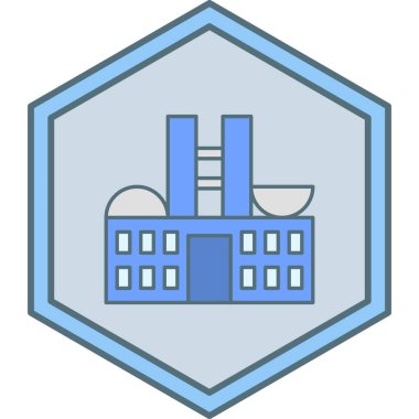 Fabrika binası ikonu. vektör illüstrasyonu