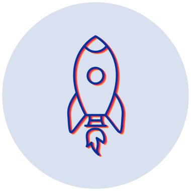 Roket. Web simgesi basit illüstrasyon