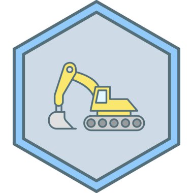 ekskavatör vektör simgesi modern basit çizgi ve asgari tasarım