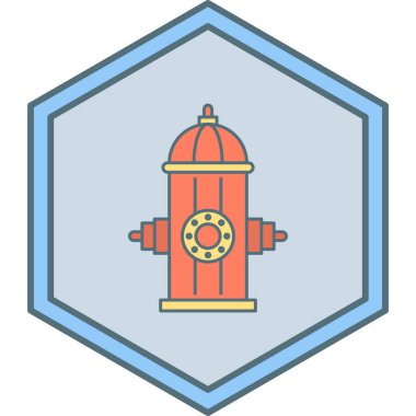 Yangın musluğu simgesi. Beyaz arkaplanda izole edilmiş web tasarımı için su borusu vektör simgelerinin basit çizimi