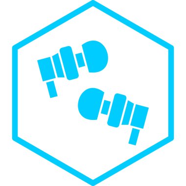 Mavi ve beyaz bir harfin çizimi