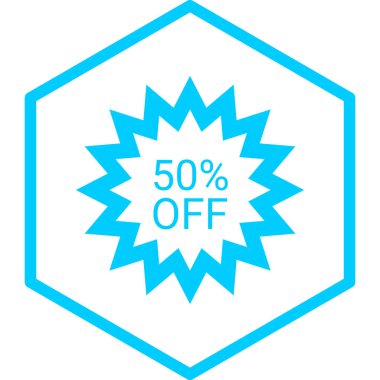 Soyut arkaplanda iskonto etiketi simgesi izole edildi