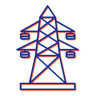 Bir güç kulesinin çizgi çiziminin vektör çizimi