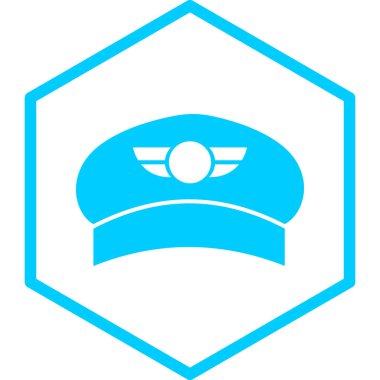 pilot şapka simgesi, vektör illüstrasyonu basit tasarım