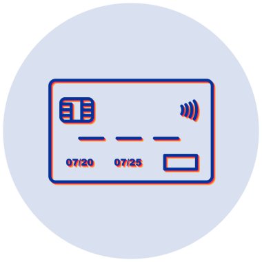 Kredi kartı düz vektör simgesi