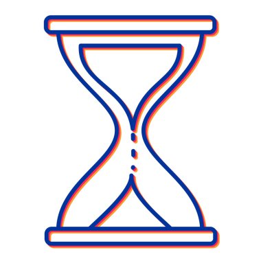 Kum saati ikon vektörü. İnce çizgi işareti. İzole edilmiş kontür sembolü gösterimi