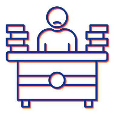 Sandalyedeki bir adamın vektör çizimi