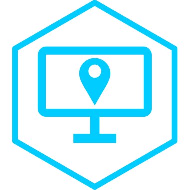 Harita. Web simgesi basit illüstrasyon