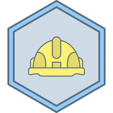 İnşaat miğferi ikonu. vektör illüstrasyonu