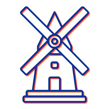 Yel değirmeni ikonu vektör illüstrasyonu