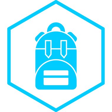 Sırt çantası. Web simgesi basit illüstrasyon