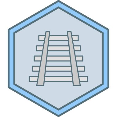 Demiryolu ikonu. Web için demiryolu vektör simgelerinin basit illüstrasyonu