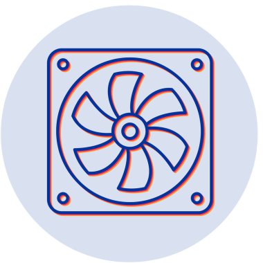 Pc Fan simgesinin vektör illüstrasyonu