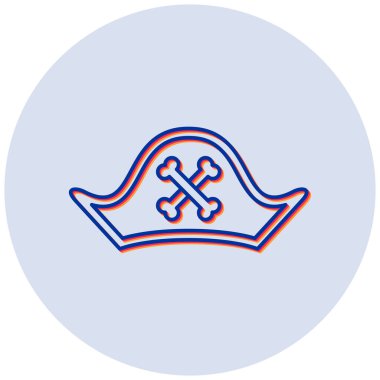 Korsan Şapka simgesinin vektör illüstrasyonu