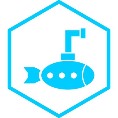 Denizaltı. Web simgesi basit illüstrasyon