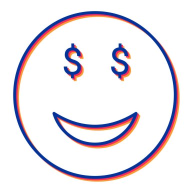 Mutlu yüz simgesi ikon vektörü. İnce çizgi işareti. izole edilmiş sınır sembolü çizimi