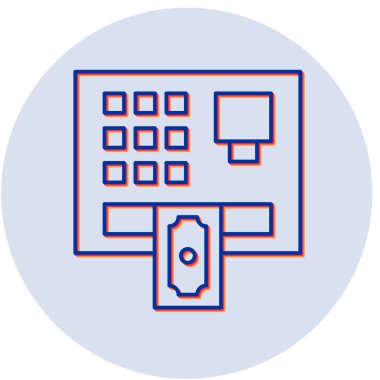 ATM makinası. Web simgesi basit illüstrasyon