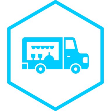 dağıtım kamyonu simgesi, vektör illüstrasyonu