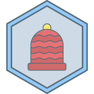 Mavi Noel şapkasının vektör çizimi