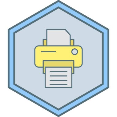 Yazıcı. Web simgesi basit illüstrasyon