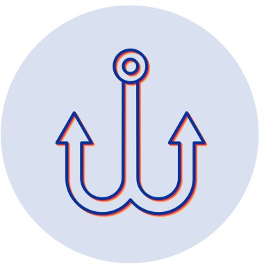 Fish Hook simgesinin vektör illüstrasyonu