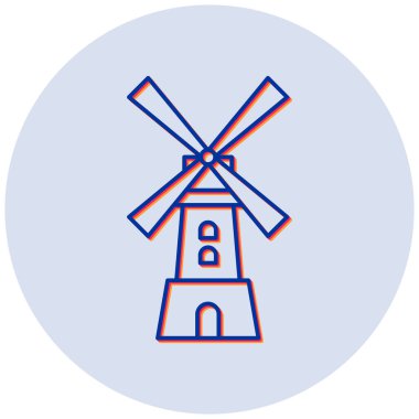 Yel değirmeni ikonu vektör illüstrasyonu