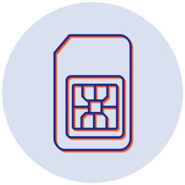 sim kart simgesi, vektör illüstrasyonu