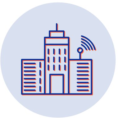 Akıllı şehir. Web simgesi basit illüstrasyon