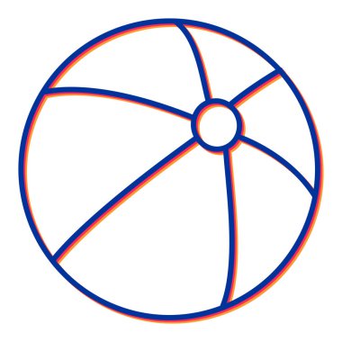 Renkli plaj topunun çizimi