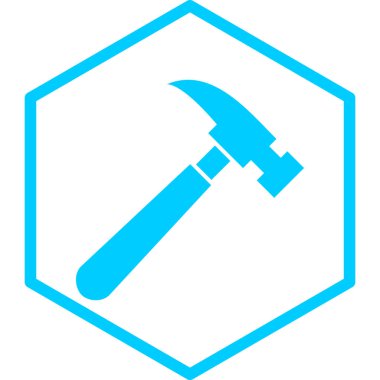 Çekiç. Web simgesi basit illüstrasyon