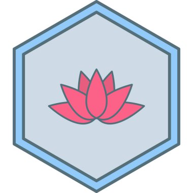 Nilüfer çiçeği ikonu vektör illüstrasyonu