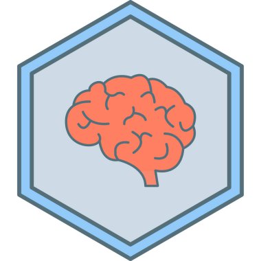 beyin ikonu vektör illüstrasyonu