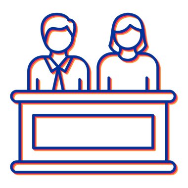 Dizüstü bilgisayarı hattı olan iş adamları ve biçim ikonu vektör illüstrasyon tasarımı