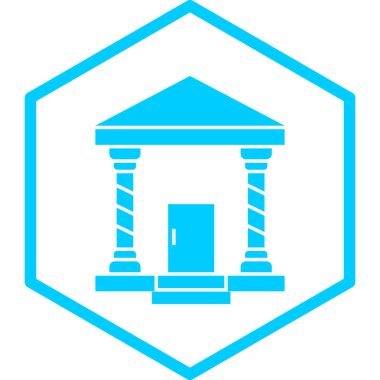 Banka binası simgesi, vektör illüstrasyonu