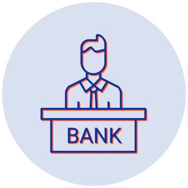 Bankacı. Web simgesi basit illüstrasyon