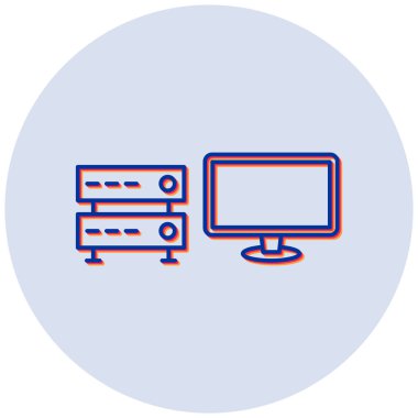 Sunucu İzleniyor. Web simgesi basit illüstrasyon