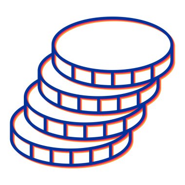 Bozuk para yığını ikonu. Web için para vektör simgelerinin özet çizimi