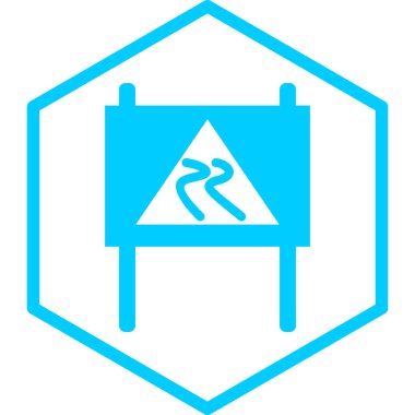 Kavisli yol simgesinin vektör illüstrasyonu