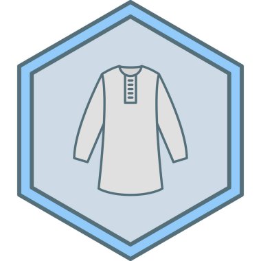 Mavi ve beyaz çizgi ikonunun vektör çizimi. moda, gömlek, kıyafet, ceket vb..