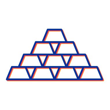 Beyaz arkaplanda altın külçeleri simgesi. vektör illüstrasyonu