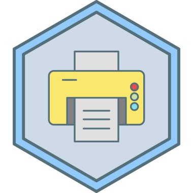 Yazıcı. Web simgesi basit illüstrasyon