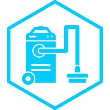 Elektrikli süpürge simge vektör çizim