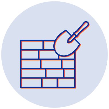 tuğla duvar simgesi vektör illüstrasyonu